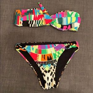 Mara Hoffman reversible swimsuit leopard neon  XS